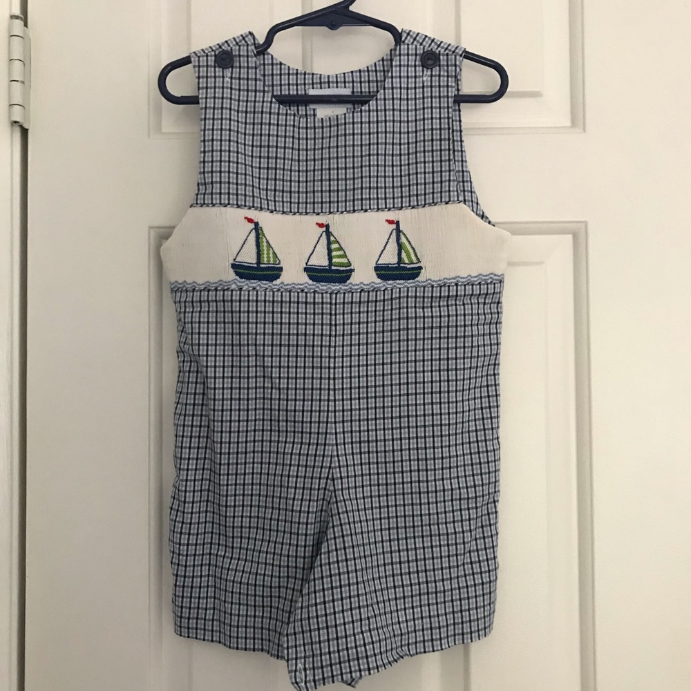 Vive La Fête smocked sailboat romper